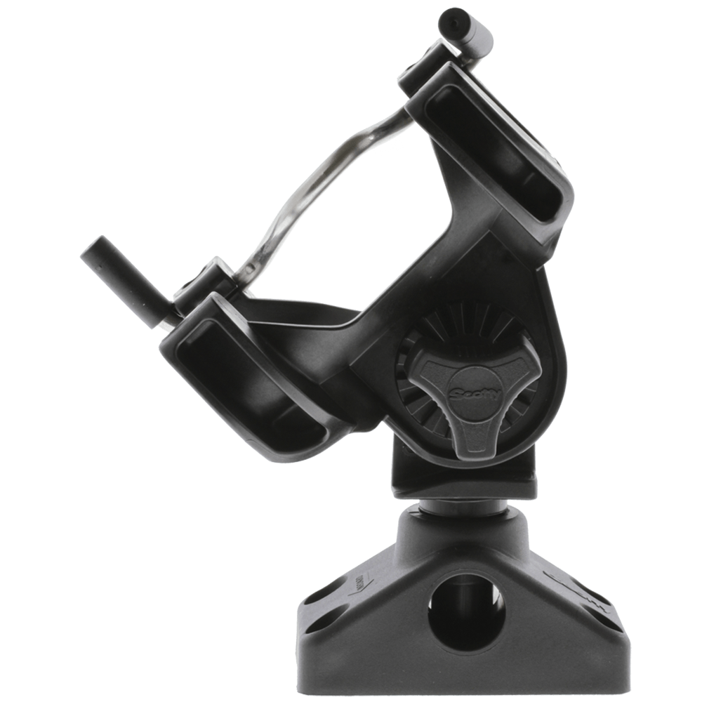 Scotty Inc. Fishing Rod Holder, Black, With 241 Side Deck Mount/1/4 in Stainless Steel Lock Bar - 0290