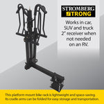 Stromberg Carlson Bike Rack, 2 in Receiver Hitch Mount, Holds 2 Bikes, Up To 80 lb Weight Capacity - BC-202BA