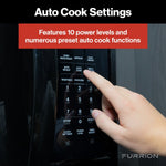 Furrion Microwave Oven, 1.5 Cubic ft Capacity, 900 Watts Cooking Power/1500 Watts Input Power, 120 V AC - FMCM15A-BL