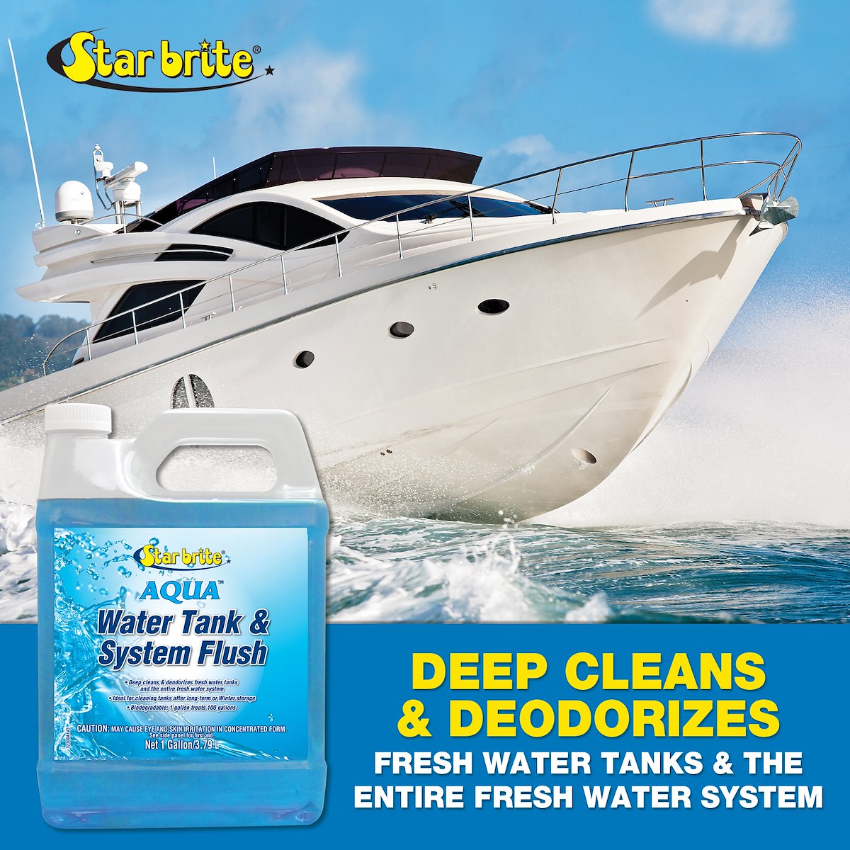 Star Brite Fresh Water System Cleaner, 1 gal Solution Cleans Up To 100 gal Of Water, 1 gal Jug, Pack of 4 - 032300