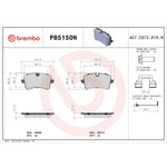 Brembo Brake Pad, FMSI Number D1547-8755, Ceramic, Set Of 4 - P85150N