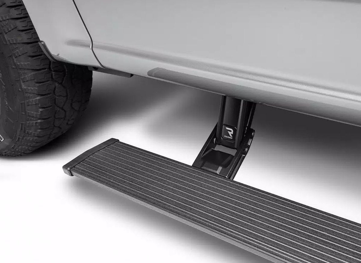 AMP Research Running Board, Textured Powder Coated, Black, Die Cast Aluminum - 76365-01A