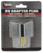 Valterra Power Cord Adapter, 30 amp Female To 15 amp Male, 30 amp, Black - A10-0014VP