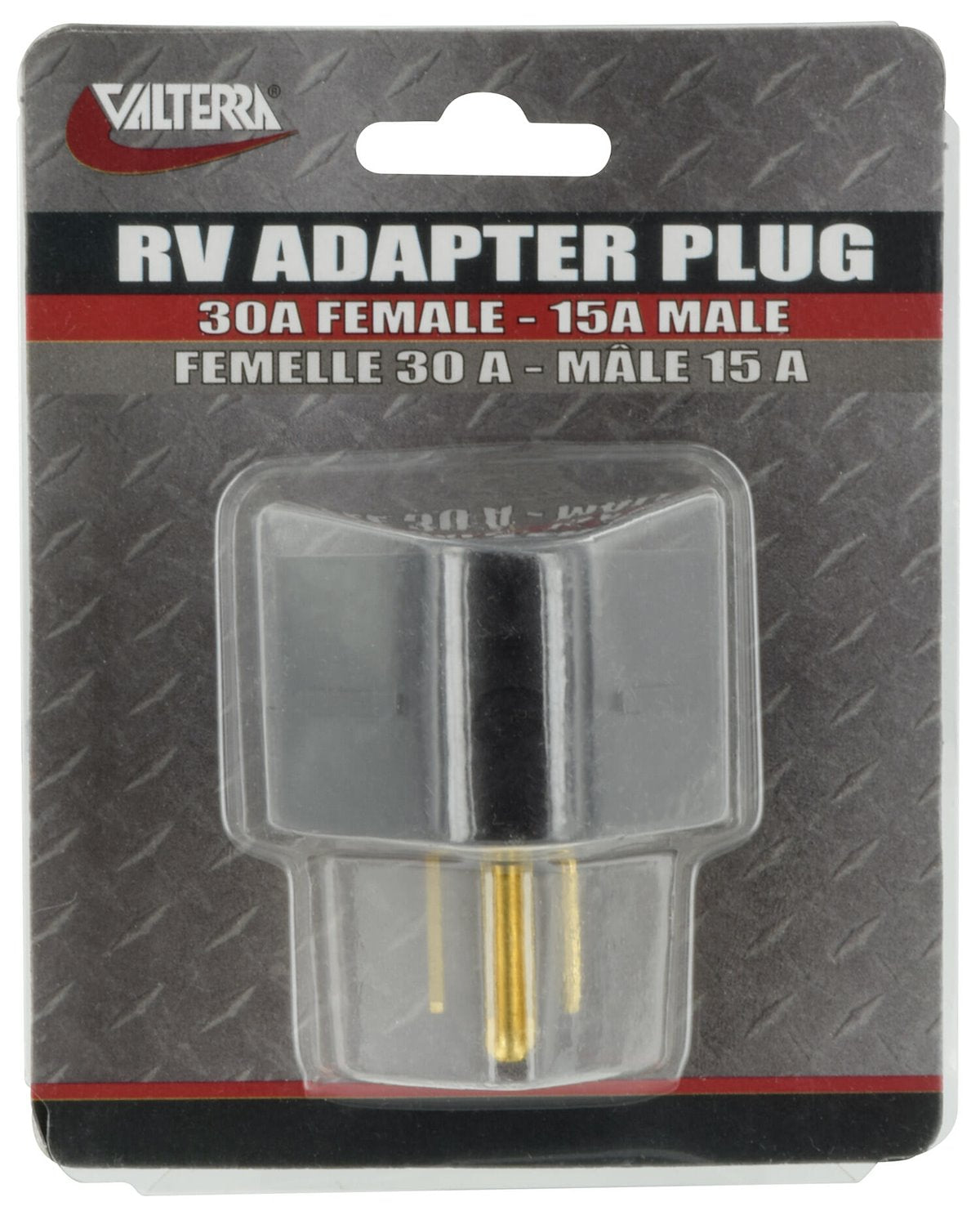 Valterra Power Cord Adapter, 30 amp Female To 15 amp Male, 30 amp, Black - A10-0014VP