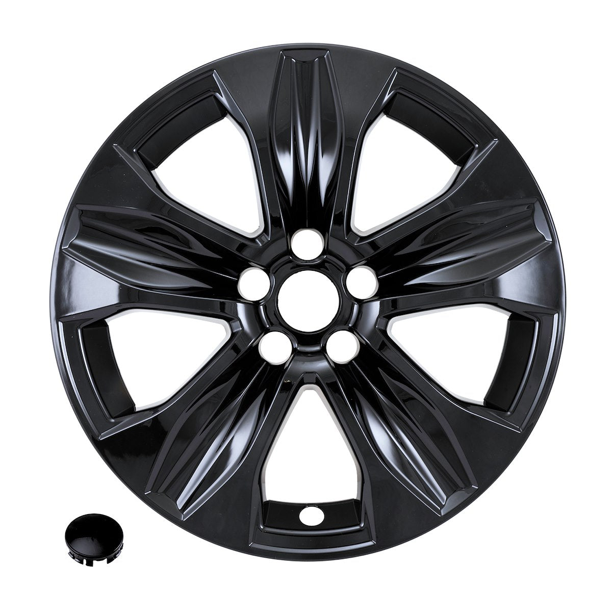 Coast2Coast Wheel Skin, 18 in, 5 V Spokes, Gloss Black, Set Of 4 - IMP525BLK
