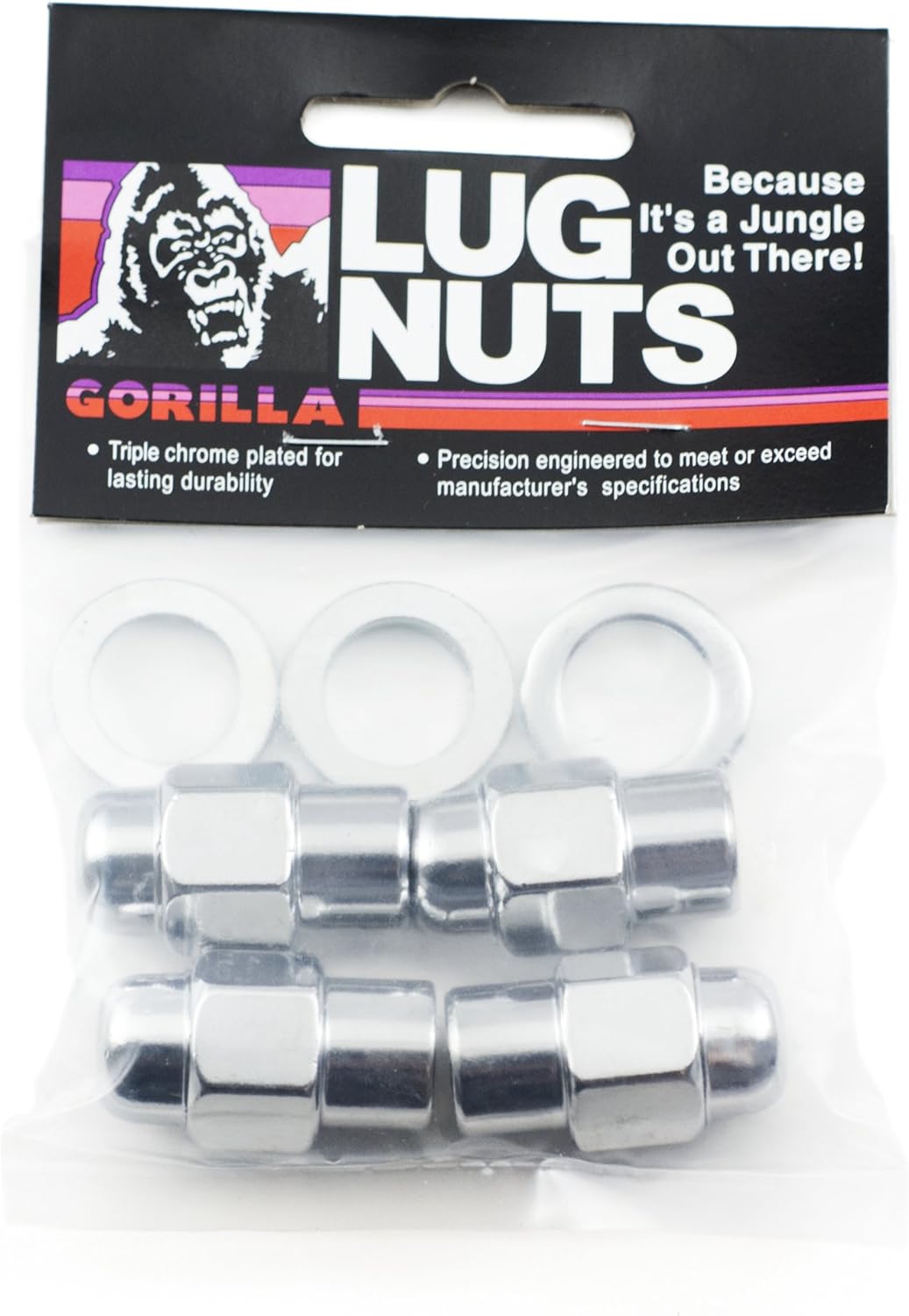 Gorilla Lug Nut, 1/2 in x 20 Thread Size, 1/2 in Short Mag Shank, 1-1/2 in Overall Length, Pack of 4 - 73187SMB