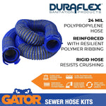 Duraflex Sewer Hose, 30 ft Extended Length, 114 in Compressed Length, 3 in Hose Diameter - 22008