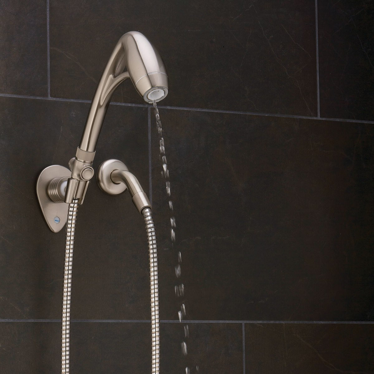 Oxygenics/ ETL Shower Head, Hand Held With 60 in Hose, With 2 Function Spray Settings, 2 in Outer Diameter - 26488