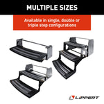 Lippert Entry Step, 24 in Width x 7 in Depth, Powder Coated Black Heavy Gauge Steel - 432678