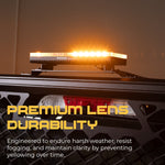 Putco Warning Light, 12 in Length x 4 in Width, LED Strobe, Dual Zone Amber And White - 960112