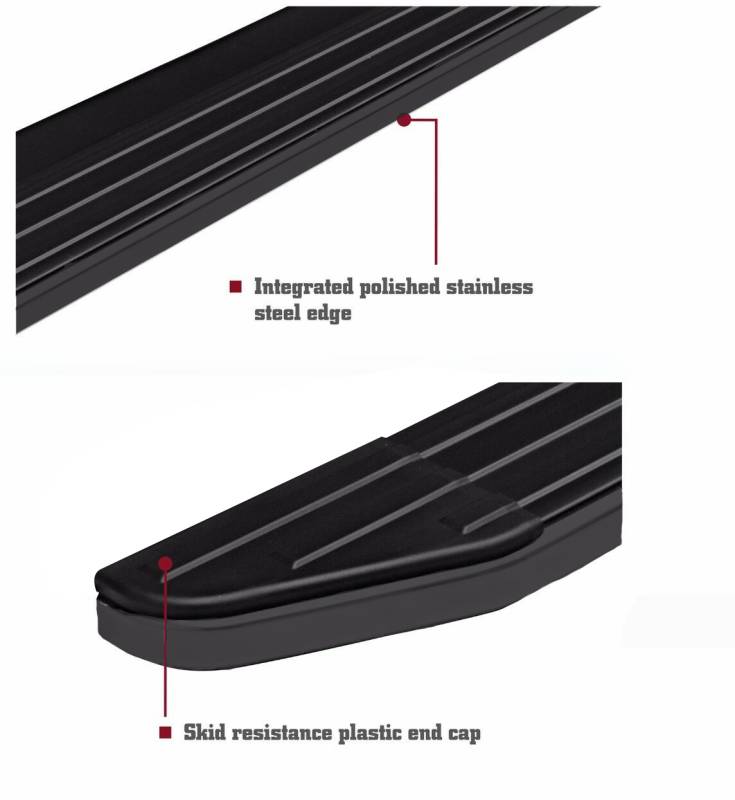 Black Horse Offroad Running Board, Black, Aluminum - PR-HOPIBK16