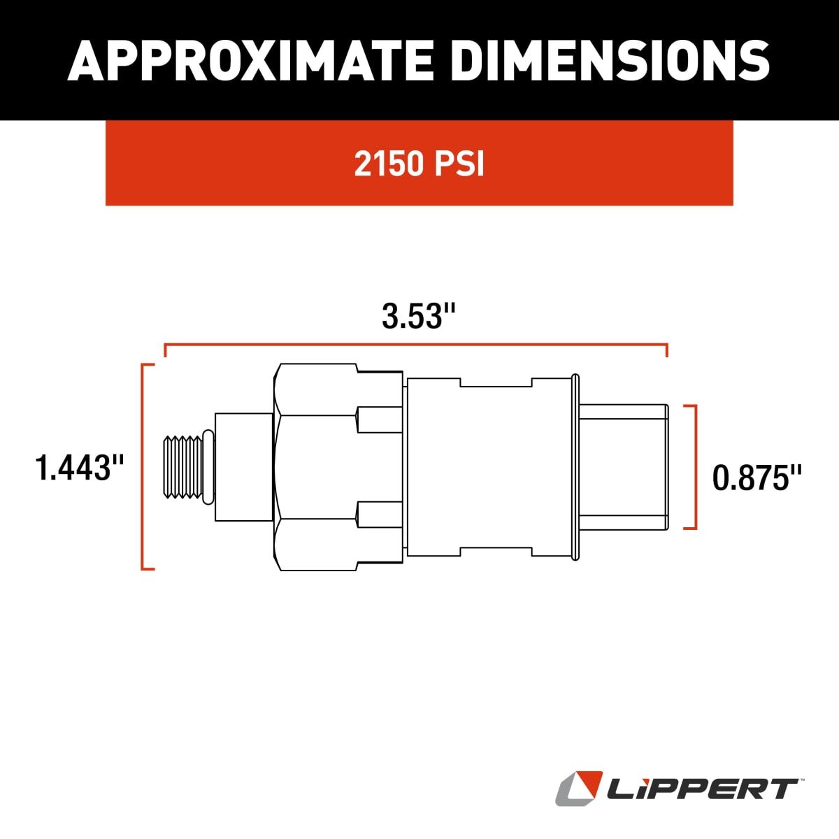 Lippert Leveling System Hydraulic Pressure Switch, With Deutsch DT-04-2P All Weather Connector - 142927