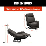 Lippert Chair, Seismic Theater Series, 27-1/2 in Width x 38 in Depth x 42 in Height Overall, 64 in Reclining Depth - 2024044201
