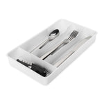Camco Cutlery Tray, 7 in Width x 11 in Length, With 4 Compartments, White - 43508