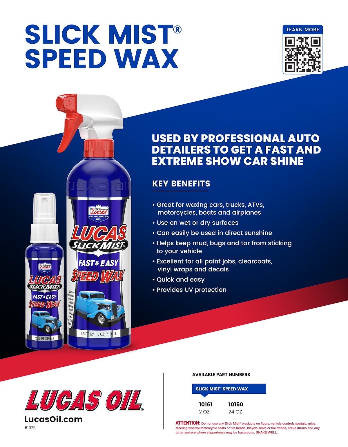 Lucas Oil Car Wax, 24 oz Spray Bottle - 10160