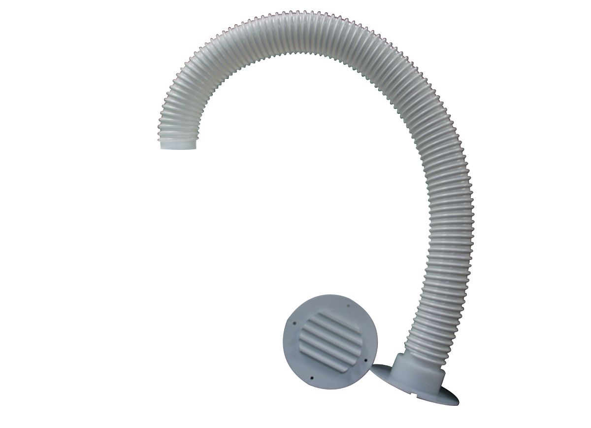 MTS Products Battery Box Vent, Louvered Vent, White, Accommodates 30 in Hose - 274