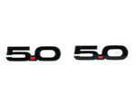 Ford Performance Emblem, For Mustang 5.0, With Right and Left Side 5.0 Emblems, Black 5/Red Point/Black 0, Set Of 2 - M-1447-M50AB