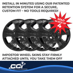 Coast2Coast Wheel Skin, 18 in, 5 Spokes, Gloss Black, Set Of 4 - IWCIMP392BLK