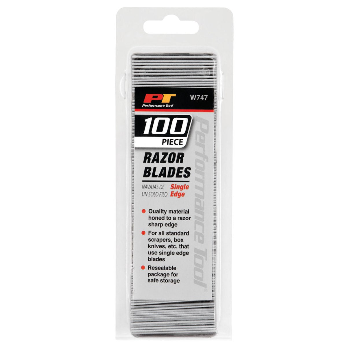 Performance Tool Razor Blade, Set Of 100 - W747