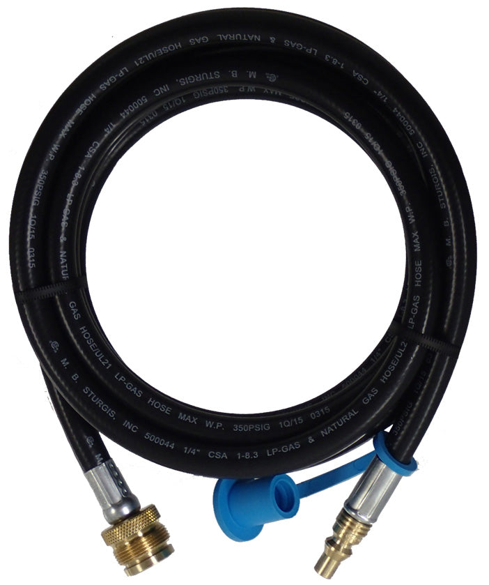 MB Sturgis Propane Adapter Fitting, Brass, With 72 in Length Propane Hose, POL x 1/4 in Male Plug Ends - 103539-MBS