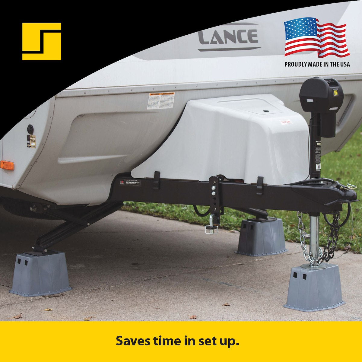 Stromberg Carlson Leveling Jack Foot Pad, 5-1/4 in x 9-1/4 in Stabilizer Pad, 10 in x 13 in Footprint, 8 in Height/14 in Stacked - JBP-813.1