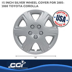 Coast2Coast Wheel Cover, 15 in, 6 Spoke, Spring Steel Clip, Set Of 4 - IWC42215S