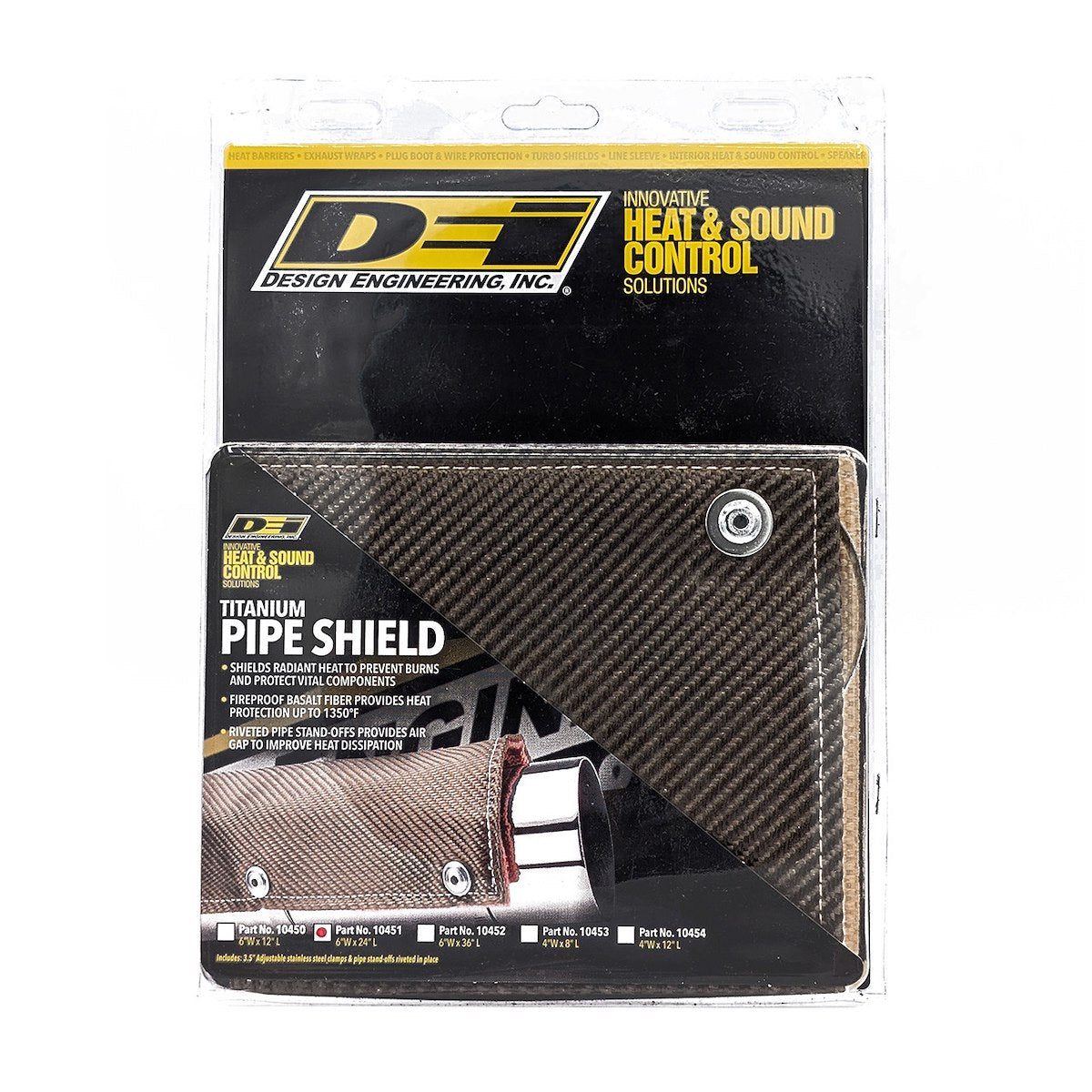 Design Engineering Exhaust Pipe Heat Shield, Fits Up To 3 in Outside Diameter Tubing, 24 in Length x 6 in Width - 10451