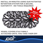 Coast2Coast Wheel Cover, 15 in, 10 U Spoke, Black/Silver, Set Of 4 - 105115SB