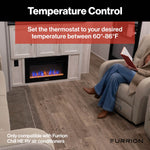 Furrion Wall Thermostat, Use With Furrion Chill  HE R32 Air Conditioners, LED Digital Readout, 12 V DC - FACW12ESZA2-BL-AM
