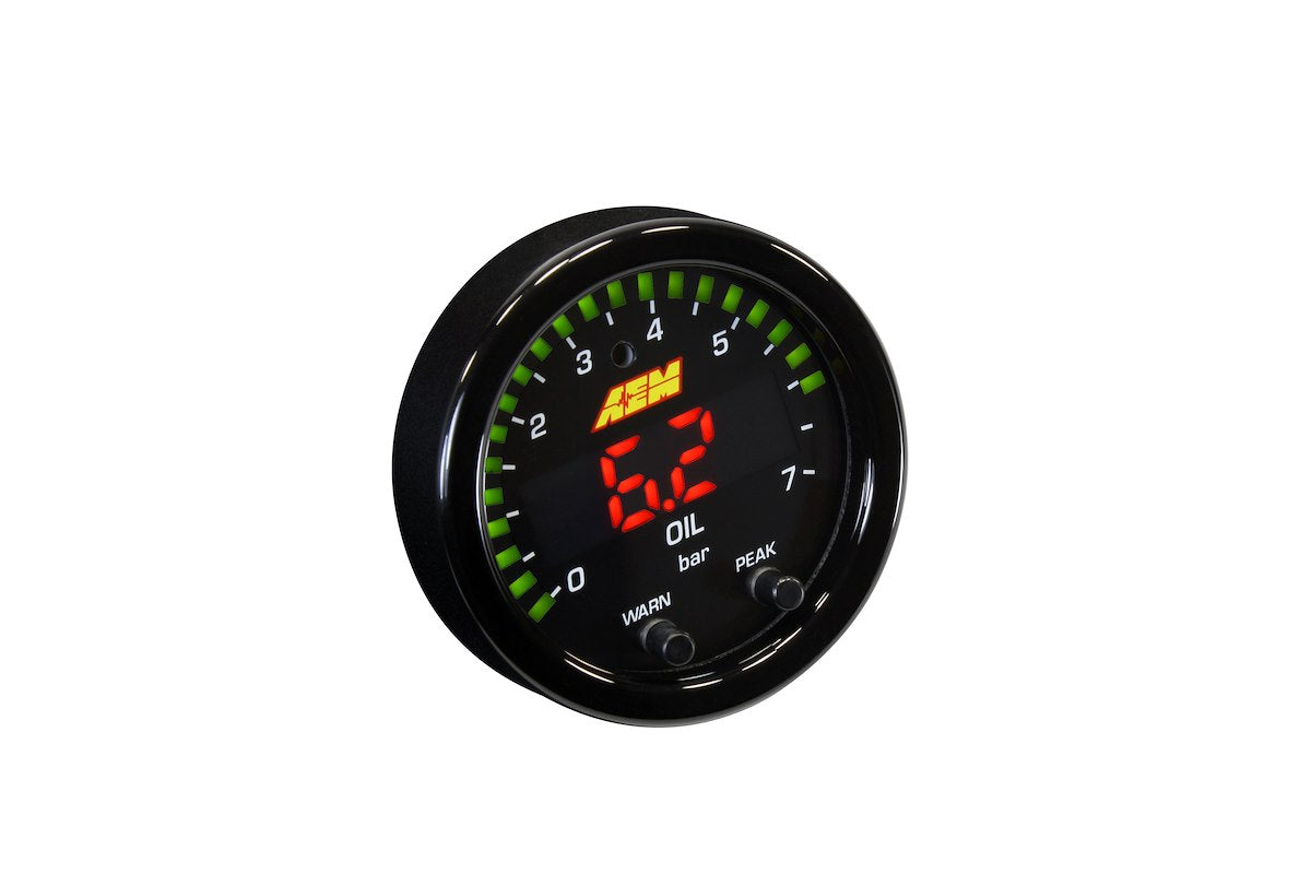 AEM Electronics Gauge Fuel Pressure/Oil Pressure, X Series, 2-1/16 in Gauge, 0-100 PSI - 30-0301