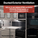 Furrion Stove Vent Hood, For 12 To 18 in Cabinet Depth, 10-11/16 in Width x 3-3/4 in Height Exhaust Duct, With LED Down Light - FHO23SACR-SS