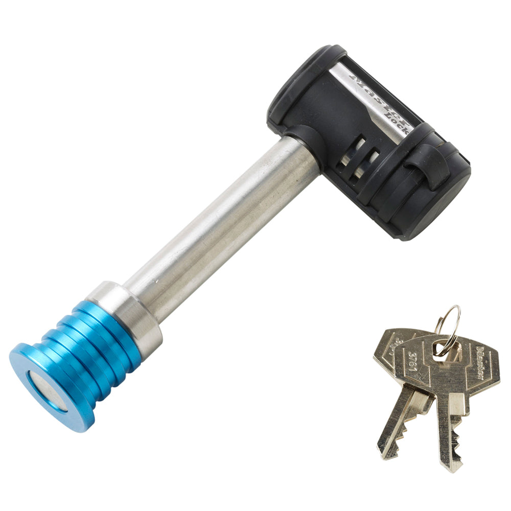 Master Lock Starter Sentry Trailer Hitch Pin, 5/8 in Diameter, 2-3/4 in Length, 4 Pin Tumbler Mechanism Resists Picking - 1480DAT