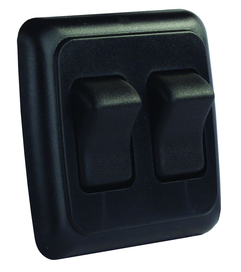 JR Products Multi Purpose Switch, 1.625 in x 2.437 in Cutout, Black - 12235