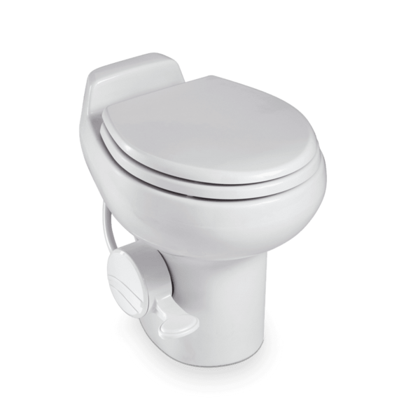 Dometic Toilet, Traveler  510 Plus, Round Seat With 17-1/8 in Seat Height, White Ceramic - 302651001