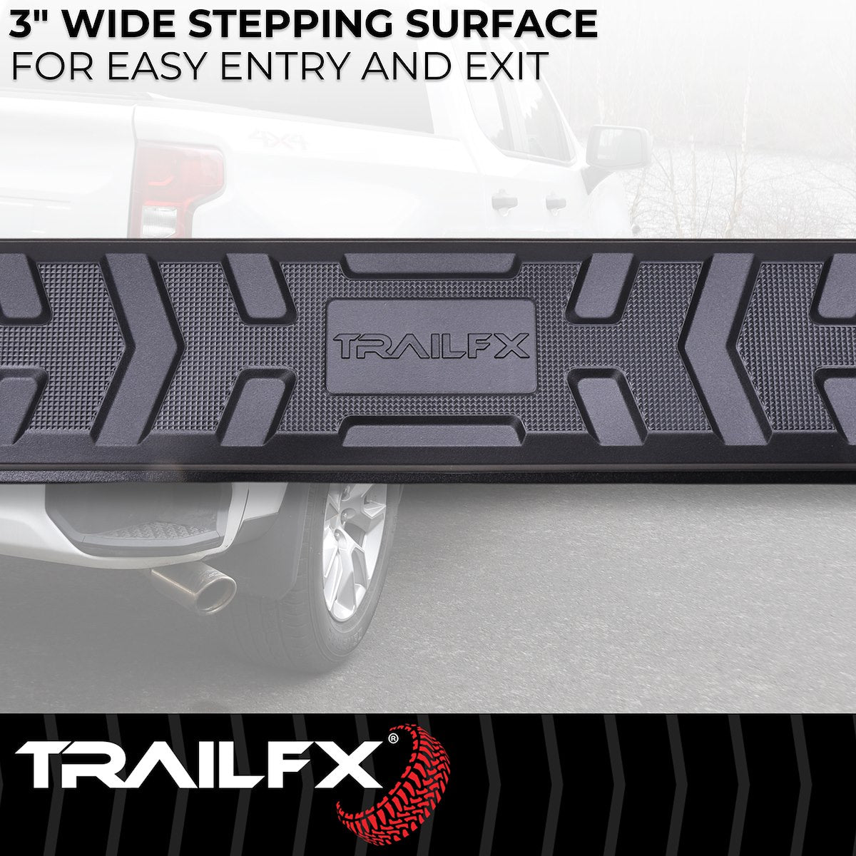 TrailFX Nerf Bar, TrailFX A4 Series, 4-1/2 in Hexagonal Straight, Titanium Black - AL4022B