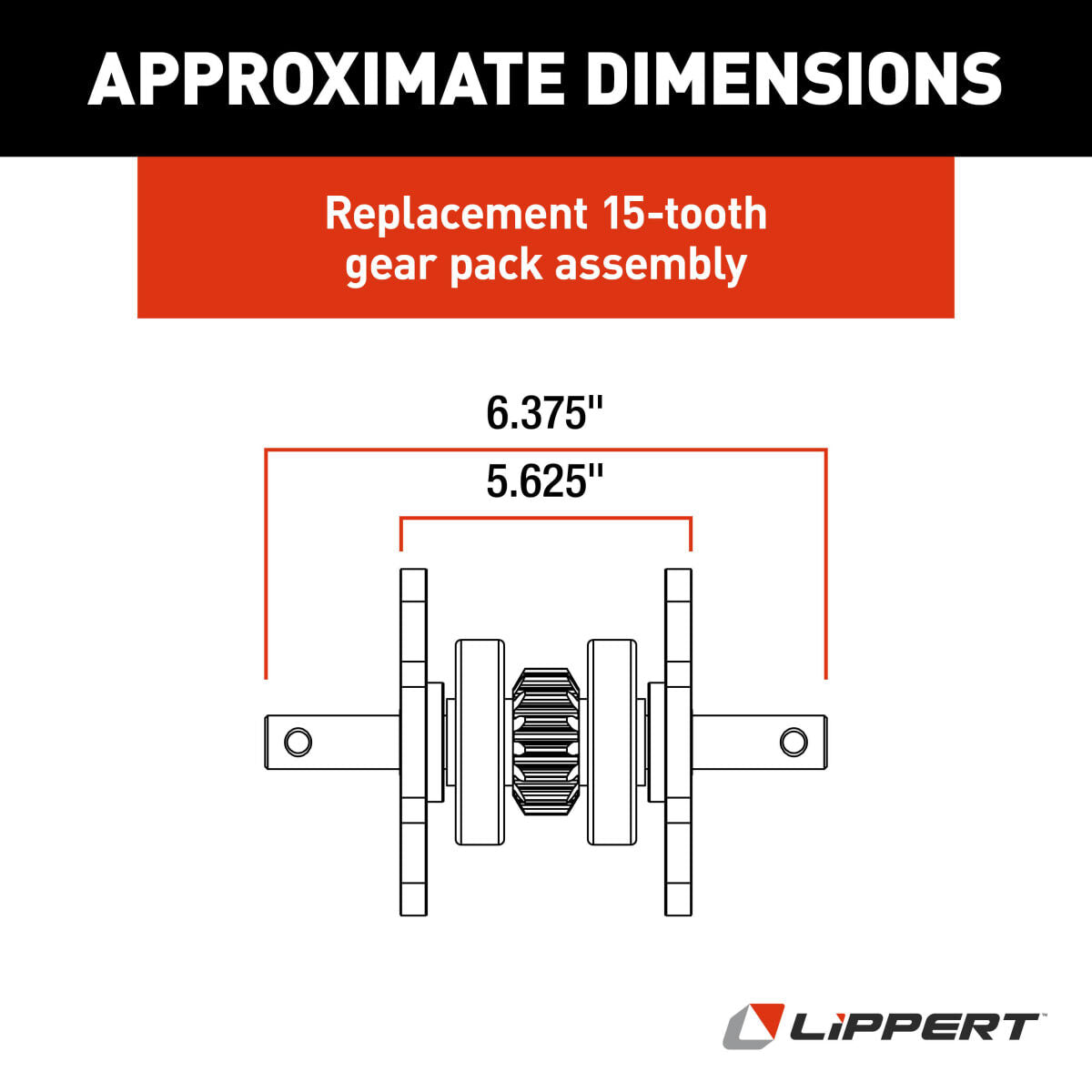 Lippert Slide Out Gear, 15 Teeth, 2 x 2 - 281331