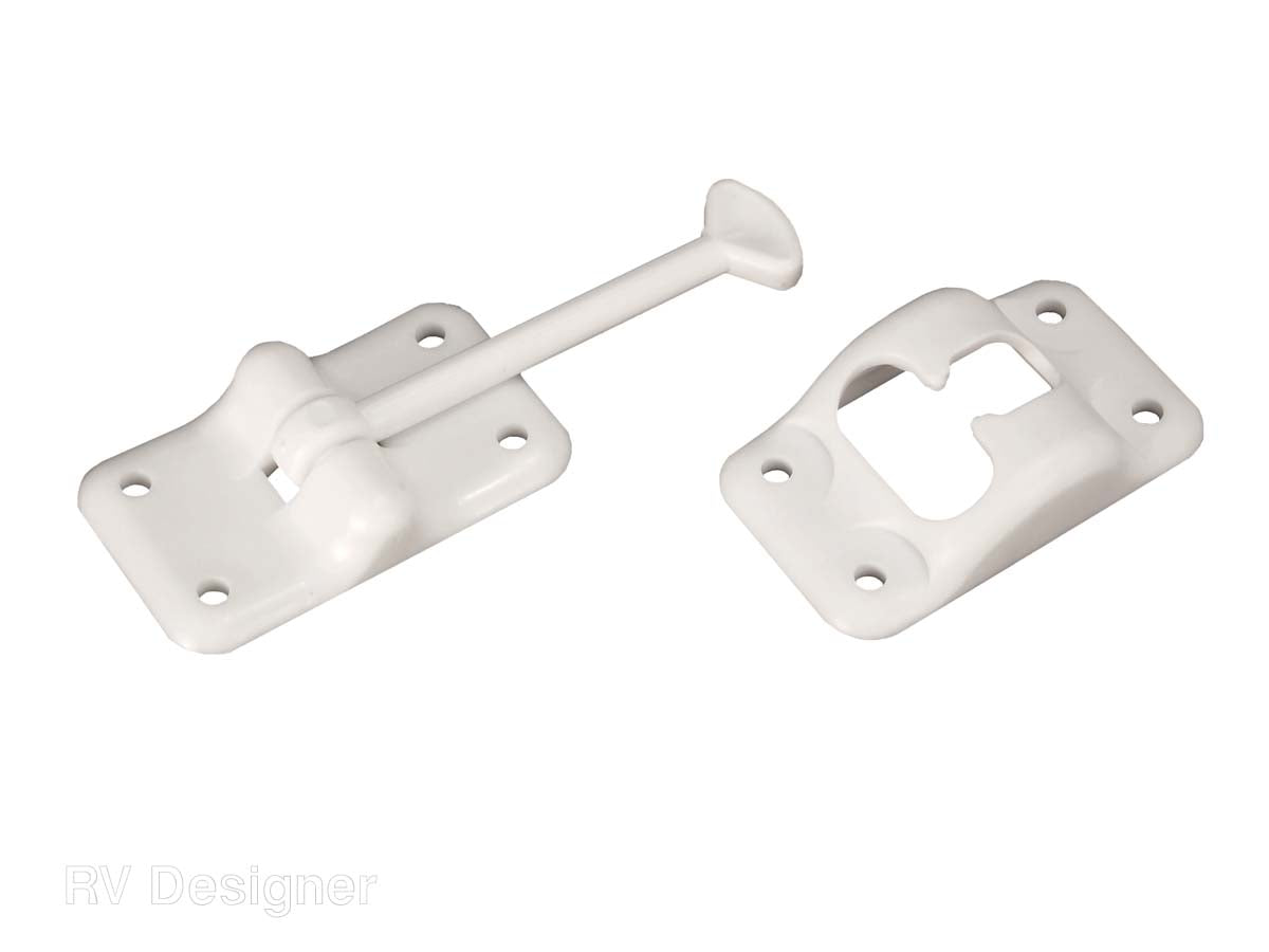 RV Designer Door Holder, 3-1/2 in Length, White - E231