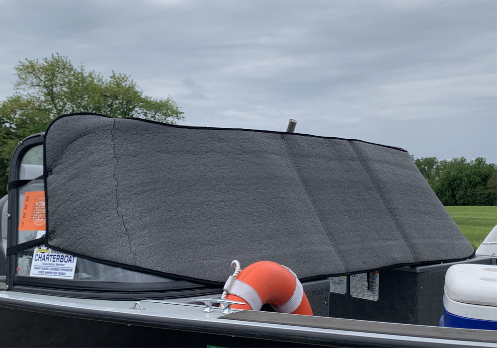 TruXedo Windshield Cover, For 25 in Height x 105 in Width Boat Windshield, Black - 1117432