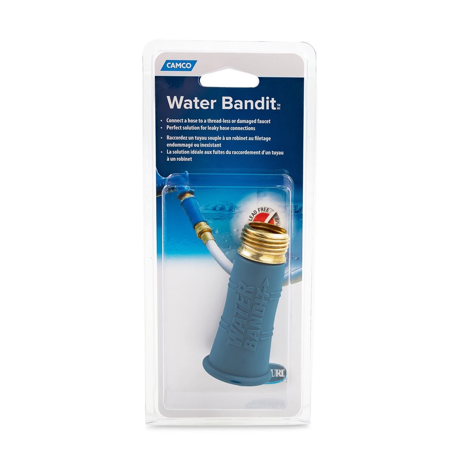 Camco Fresh Water Hose Connector, Plastic/Brass, Complies With CA and VT Regulations For Brass Content - 22484