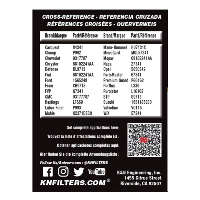 K&N Oil Filters HP-7041 product image 5