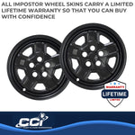 Coast2Coast Wheel Skin, 16 in, 5 Indented Spokes, Gloss Black, Set Of 4 - IWCIMP78BLK