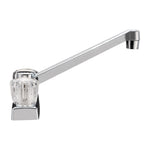 Dura Faucet Faucet, 4 in, 8 in Spout, 2 Clear Acrylic Knob Handle - DF-PK640A-CP