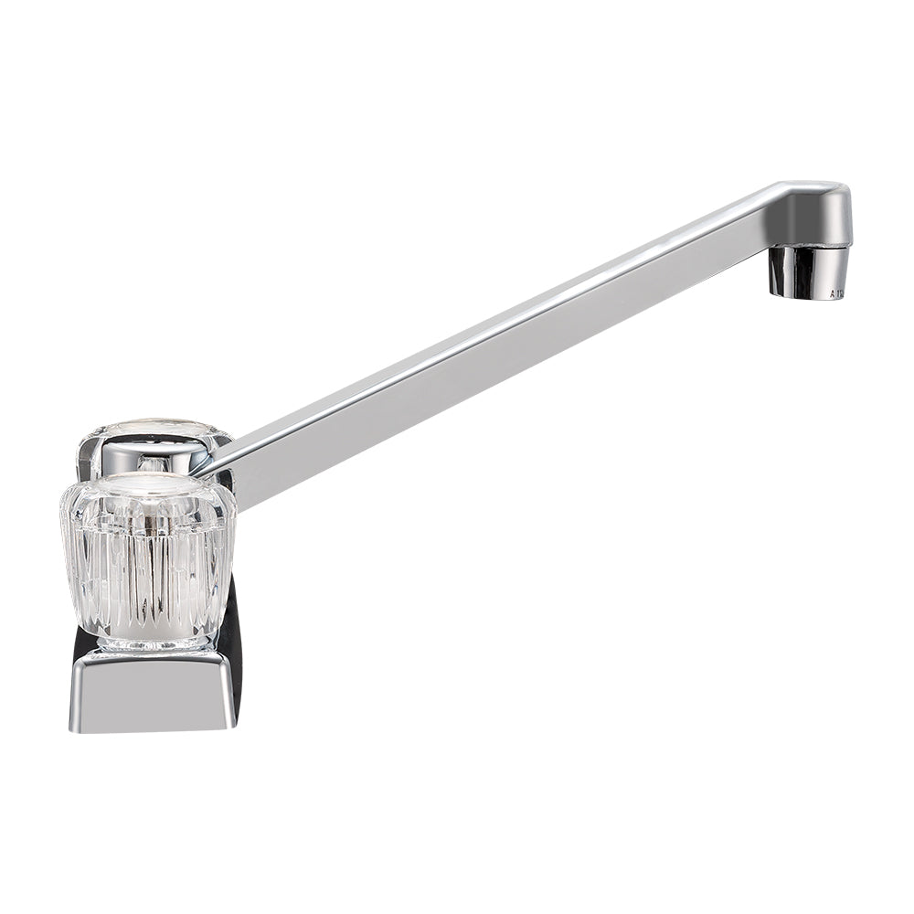 Dura Faucet Faucet, 4 in, 8 in Spout, 2 Clear Acrylic Knob Handle - DF-PK640A-CP
