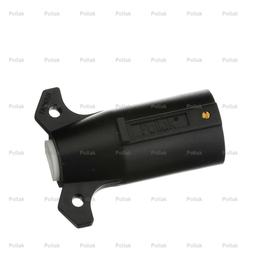 Pollak Trailer Wiring Connector, 7-Way Round Plug Side, Black - 12-706E