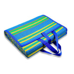 Camco Patio Mat, 9 ft x 6 ft, Blue/Green Stripes - 42814