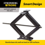Stromberg Carlson Leveling Jack, Up To 5000 lb Capacity, 4 in Minimum Height To 24 in Maximum Height, Black, Set Of 2 - JSC-24