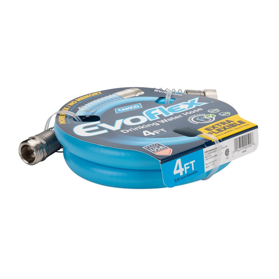 Camco Fresh Water Hose, 5/8 in Internal Diameter, 4 ft Length, 100 PSI Working Pressure - 22590
