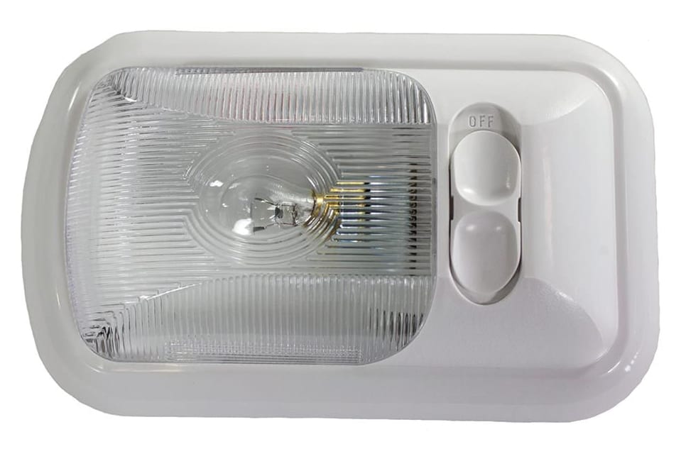 Valterra Dome Light, 20 Watt 1141 Incandescent Bulb, White Base, With 2-Way Switch - DG71250VP