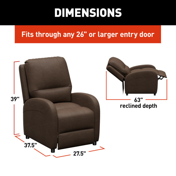 Lippert Chair, 27-1/2 in Width x 37-1/2 in Depth x 39 in Height Overall, 63 in Reclining Depth - 2024044212
