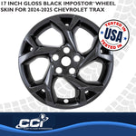 Coast2Coast Wheel Skin, 17 in, 5 Y Spokes, Gloss Black, Set Of 4 - IMP509BLK
